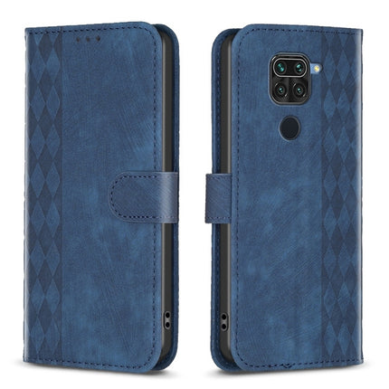 Plaid Embossed Leather Phone Case, For Xiaomi Redmi Note 9, For Xiaomi Redmi Note 9 Pro