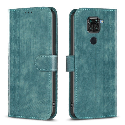 Plaid Embossed Leather Phone Case, For Xiaomi Redmi Note 9, For Xiaomi Redmi Note 9 Pro