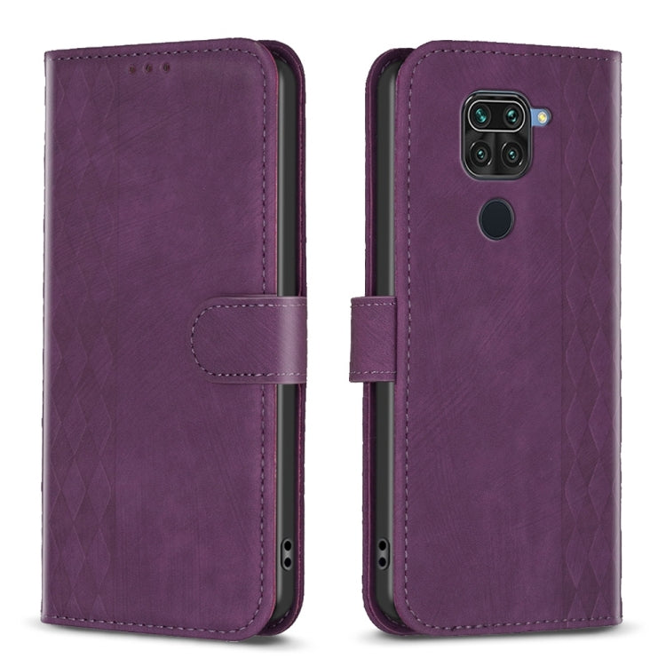 Plaid Embossed Leather Phone Case, For Xiaomi Redmi 9A, For Xiaomi Redmi 9, For Xiaomi Redmi 9C, For Xiaomi Redmi Note 9