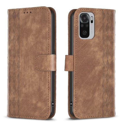 Plaid Embossed Leather Phone Case, For Xiaomi Poco M3 Pro, For Xiaomi 11 Lite, For Xiaomi Redmi Note 10 4G, For Xiaomi Redmi Note 10 Pro