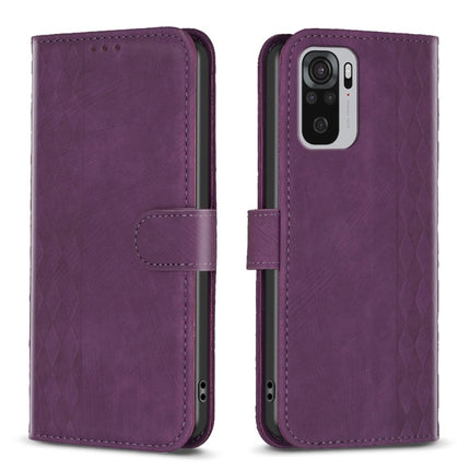 Plaid Embossed Leather Phone Case, For Xiaomi Poco M3 Pro, For Xiaomi 11 Lite, For Xiaomi Redmi Note 10 4G, For Xiaomi Redmi Note 10 Pro