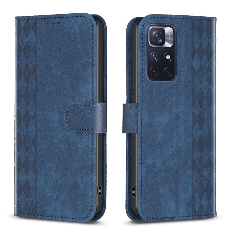 Plaid Embossed Leather Phone Case, For Xiaomi Redmi 10 5G / Note 11E, For Xiaomi Redmi 10C, For Xiaomi Redmi Note 11, For Xiaomi Redmi 10 2022