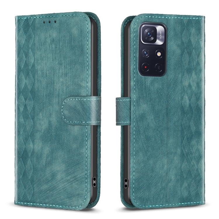 Plaid Embossed Leather Phone Case, For Xiaomi Redmi 10 5G / Note 11E, For Xiaomi Redmi 10C, For Xiaomi Redmi Note 11, For Xiaomi Redmi 10 2022