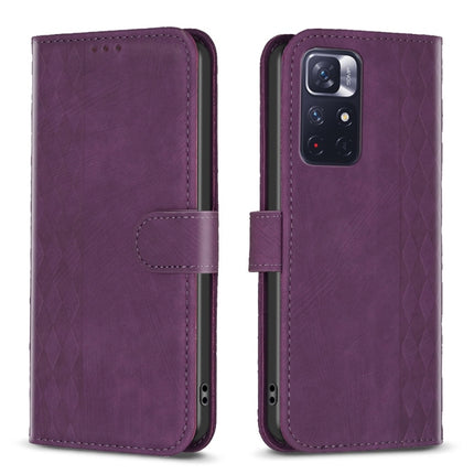 Plaid Embossed Leather Phone Case, For Xiaomi Redmi 10 5G / Note 11E, For Xiaomi Redmi 10C, For Xiaomi Redmi Note 11, For Xiaomi Redmi 10 2022