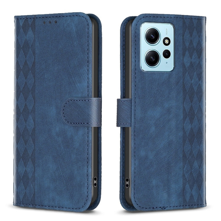 Plaid Embossed Leather Phone Case, For Xiaomi Poco F5 5G / Redmi Note 12 Turbo, For Xiaomi Redmi Note 12S 4G / Note 11, For Xiaomi Redmi Note 12 4G Global, For Xiaomi Civi 3 5G