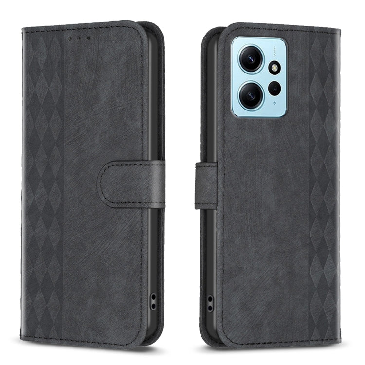 Plaid Embossed Leather Phone Case, For Xiaomi Poco F5 5G / Redmi Note 12 Turbo, For Xiaomi Redmi Note 12S 4G / Note 11, For Xiaomi Redmi Note 12 4G Global, For Xiaomi Civi 3 5G