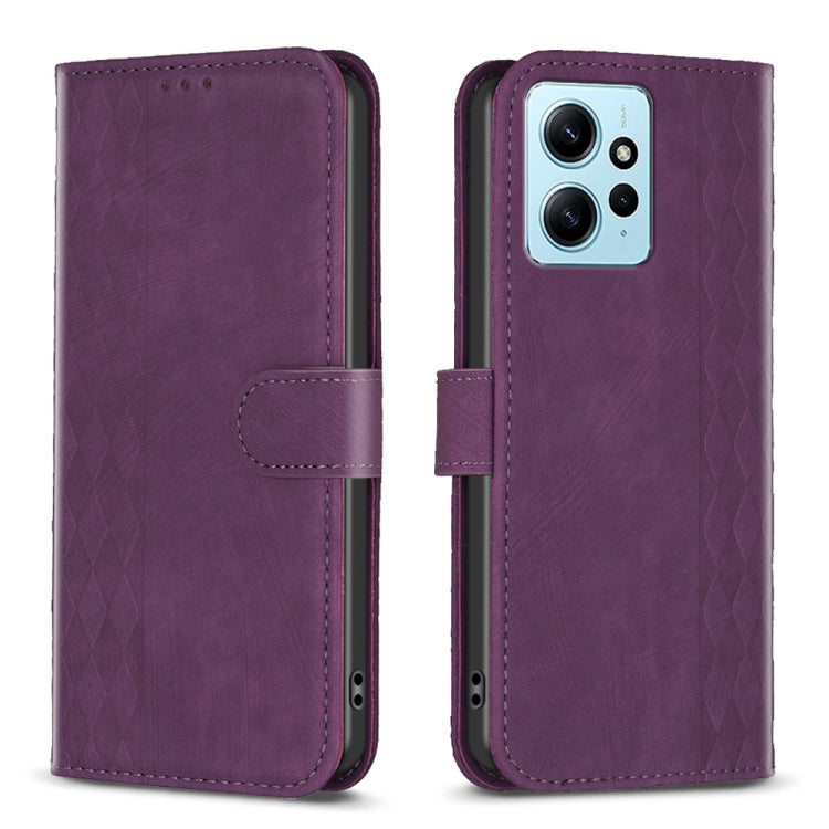 Plaid Embossed Leather Phone Case, For Xiaomi Poco F5 5G / Redmi Note 12 Turbo, For Xiaomi Redmi Note 12S 4G / Note 11, For Xiaomi Redmi Note 12 4G Global, For Xiaomi Civi 3 5G