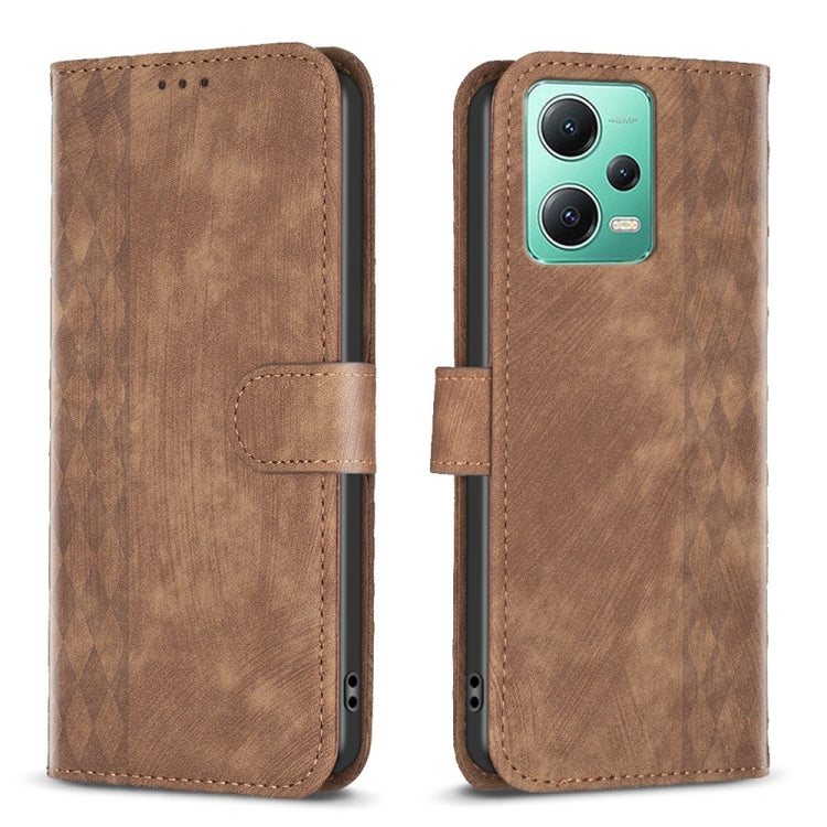 Plaid Embossed Leather Phone Case, For Xiaomi Redmi A1 / A1+, For Xiaomi Redmi Note 12 Pro+ Global, For Xiaomi Redmi Note 12 Pro Global, For Xiaomi Redmi Note 12 5G Global