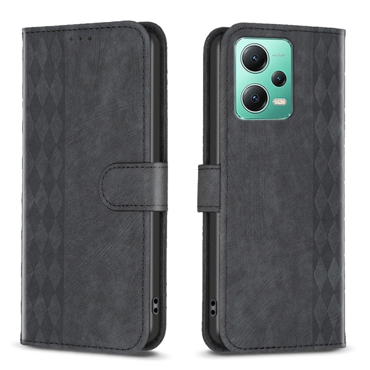 Plaid Embossed Leather Phone Case, For Xiaomi Redmi A1 / A1+, For Xiaomi Redmi Note 12 Pro+ Global, For Xiaomi Redmi Note 12 Pro Global, For Xiaomi Redmi Note 12 5G Global