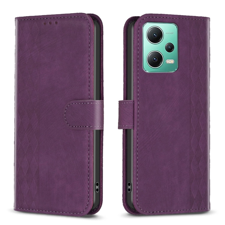 Plaid Embossed Leather Phone Case, For Xiaomi Redmi A1 / A1+, For Xiaomi Redmi Note 12 Pro+ Global, For Xiaomi Redmi Note 12 Pro Global, For Xiaomi Redmi Note 12 5G Global