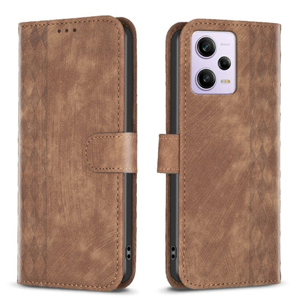 Plaid Embossed Leather Phone Case, For Xiaomi Redmi A1 / A1+, For Xiaomi Redmi Note 12 Pro+ Global, For Xiaomi Redmi Note 12 Pro Global, For Xiaomi Redmi Note 12 5G Global