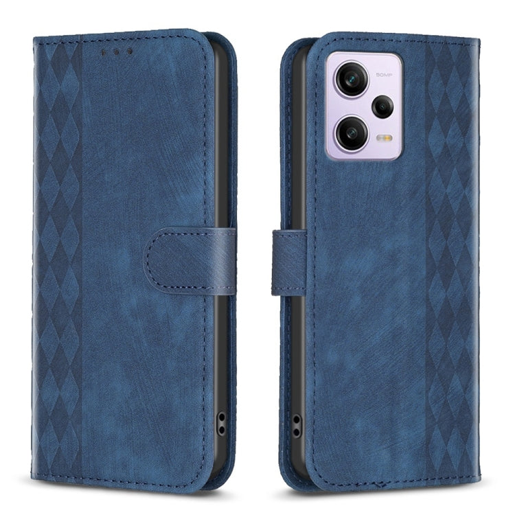 Plaid Embossed Leather Phone Case, For Xiaomi Redmi A1 / A1+, For Xiaomi Redmi Note 12 Pro+ Global, For Xiaomi Redmi Note 12 Pro Global, For Xiaomi Redmi Note 12 5G Global