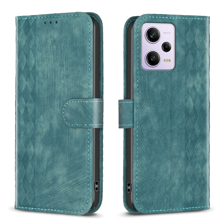 Plaid Embossed Leather Phone Case, For Xiaomi Redmi A1 / A1+, For Xiaomi Redmi Note 12 Pro+ Global, For Xiaomi Redmi Note 12 Pro Global, For Xiaomi Redmi Note 12 5G Global