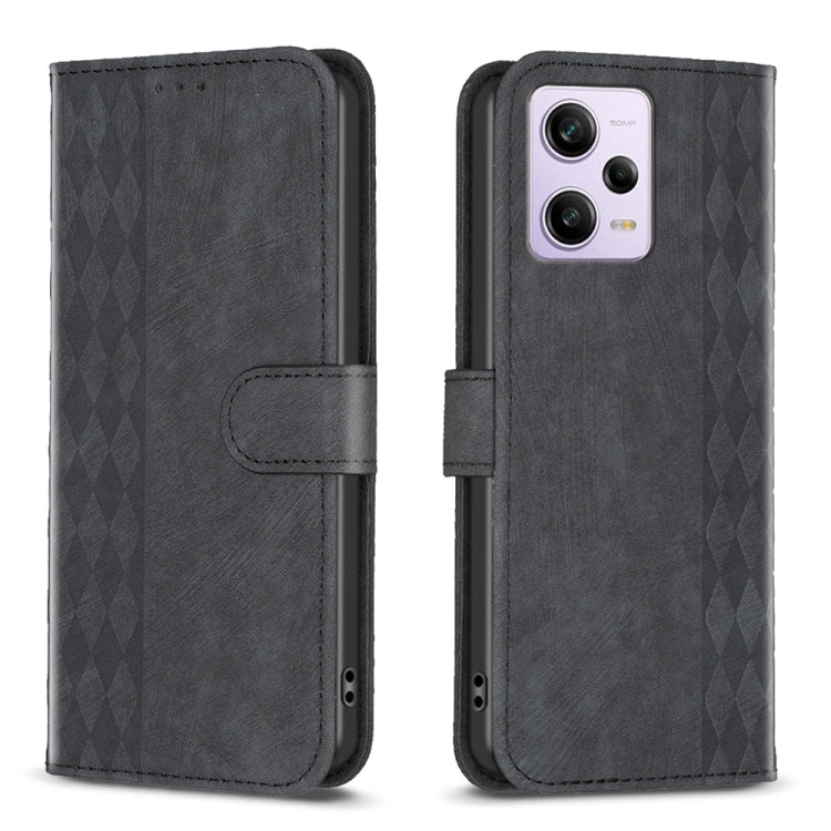 Plaid Embossed Leather Phone Case, For Xiaomi Redmi A1 / A1+, For Xiaomi Redmi Note 12 Pro+ Global, For Xiaomi Redmi Note 12 Pro Global, For Xiaomi Redmi Note 12 5G Global