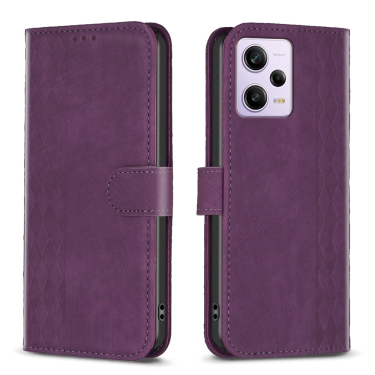 Plaid Embossed Leather Phone Case, For Xiaomi Redmi A1 / A1+, For Xiaomi Redmi Note 12 Pro+ Global, For Xiaomi Redmi Note 12 Pro Global, For Xiaomi Redmi Note 12 5G Global