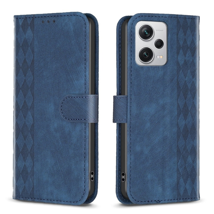 Plaid Embossed Leather Phone Case, For Xiaomi Redmi A1 / A1+, For Xiaomi Redmi Note 12 Pro+ Global, For Xiaomi Redmi Note 12 Pro Global, For Xiaomi Redmi Note 12 5G Global