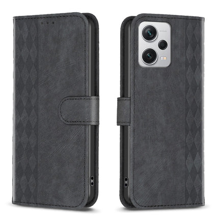 Plaid Embossed Leather Phone Case, For Xiaomi Redmi A1 / A1+, For Xiaomi Redmi Note 12 Pro+ Global, For Xiaomi Redmi Note 12 Pro Global, For Xiaomi Redmi Note 12 5G Global