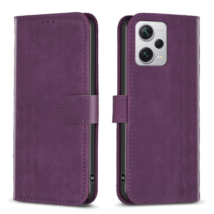 Plaid Embossed Leather Phone Case, For Xiaomi Redmi A1 / A1+, For Xiaomi Redmi Note 12 Pro+ Global, For Xiaomi Redmi Note 12 Pro Global, For Xiaomi Redmi Note 12 5G Global