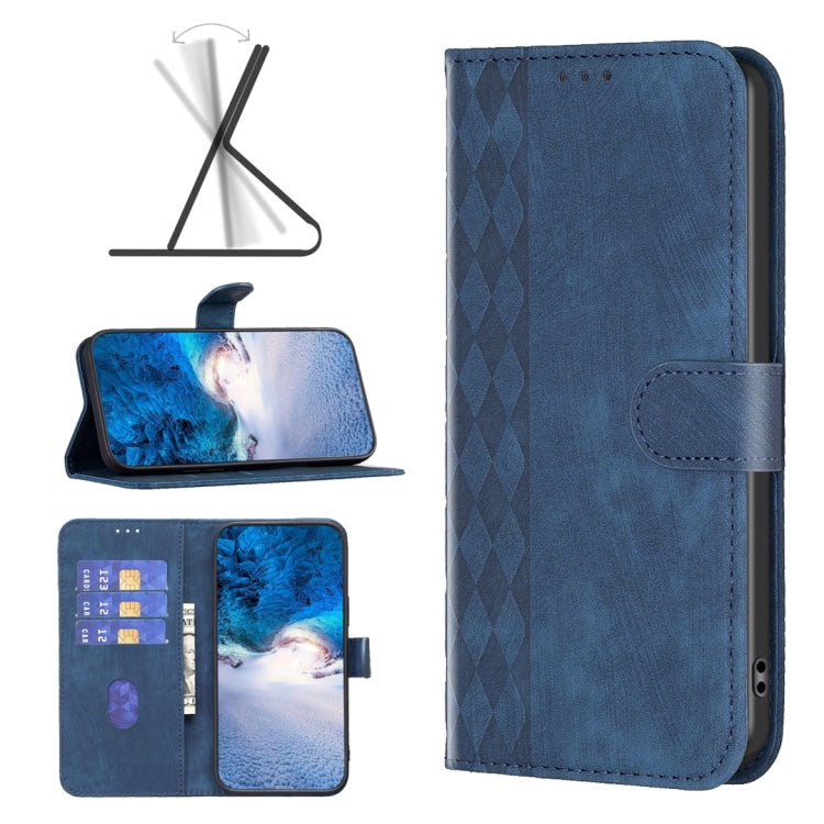 Plaid Embossed Leather Phone Case, For Xiaomi Poco F5 5G / Redmi Note 12 Turbo, For Xiaomi Redmi Note 12S 4G / Note 11, For Xiaomi Redmi Note 12 4G Global, For Xiaomi Civi 3 5G