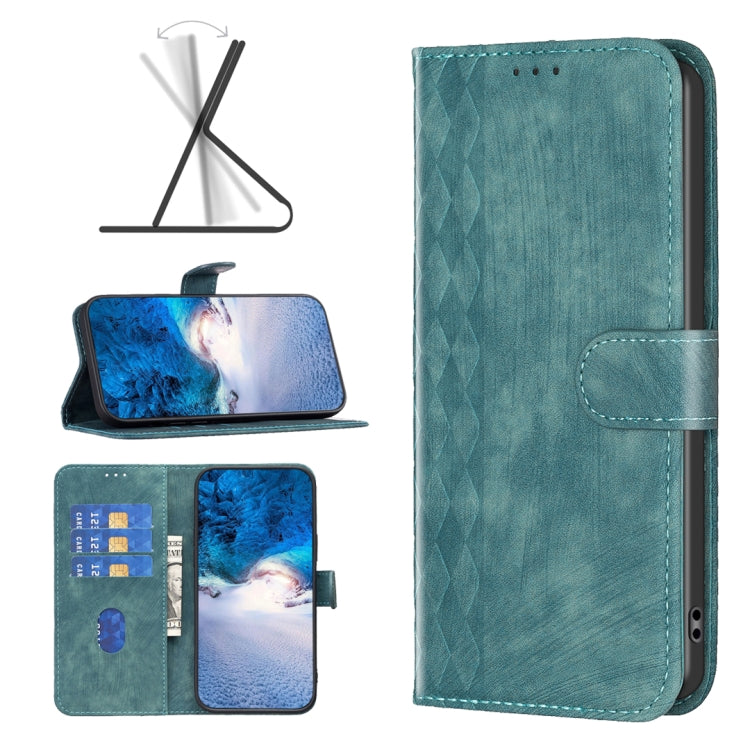 Plaid Embossed Leather Phone Case, For Xiaomi Poco F5 5G / Redmi Note 12 Turbo, For Xiaomi Redmi Note 12S 4G / Note 11, For Xiaomi Redmi Note 12 4G Global, For Xiaomi Civi 3 5G