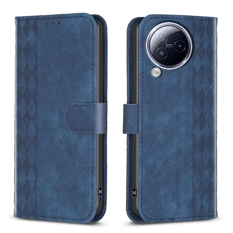 Plaid Embossed Leather Phone Case, For Xiaomi Poco F5 5G / Redmi Note 12 Turbo, For Xiaomi Redmi Note 12S 4G / Note 11, For Xiaomi Redmi Note 12 4G Global, For Xiaomi Civi 3 5G