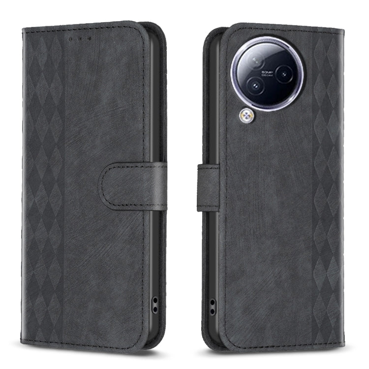 Plaid Embossed Leather Phone Case, For Xiaomi Poco F5 5G / Redmi Note 12 Turbo, For Xiaomi Redmi Note 12S 4G / Note 11, For Xiaomi Redmi Note 12 4G Global, For Xiaomi Civi 3 5G