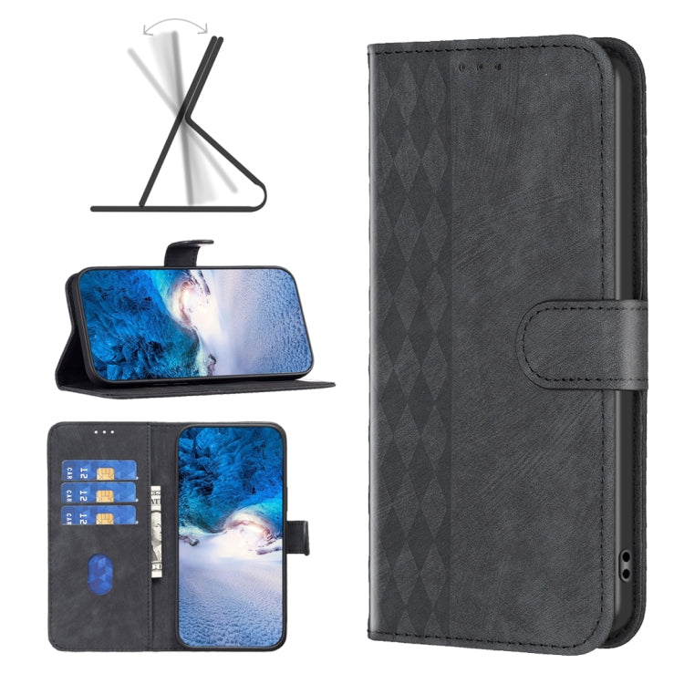 Plaid Embossed Leather Phone Case, For Xiaomi Redmi 13C, For Xiaomi Redmi Note 13 Pro+ 5G, For Xiaomi Redmi Note 13 Pro 5G, For Xiaomi Redmi 12 4G
