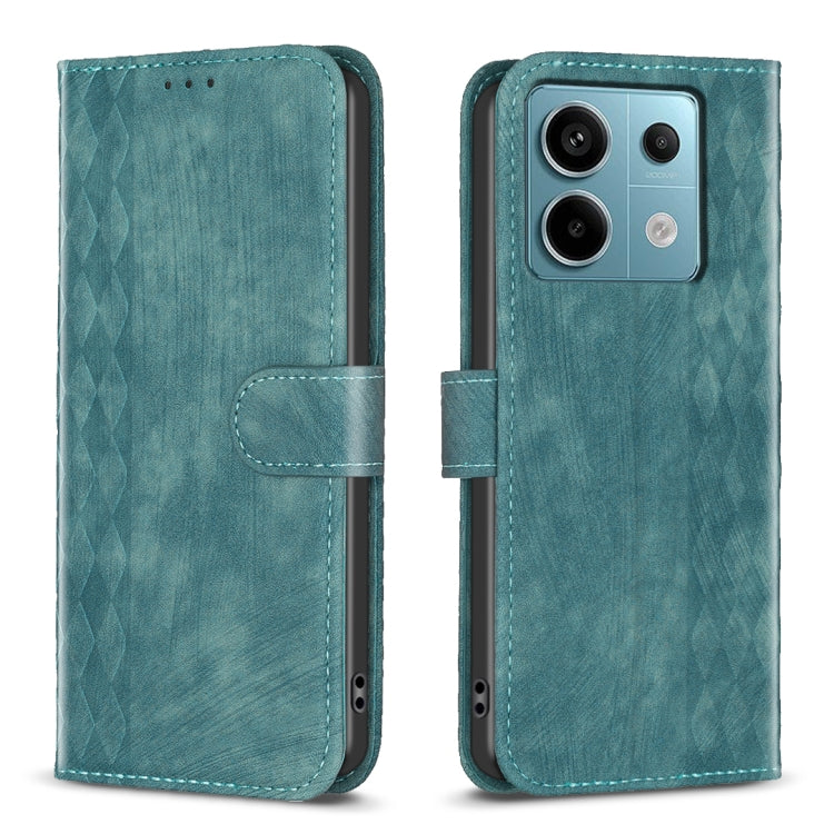 Plaid Embossed Leather Phone Case, For Xiaomi Redmi 13C, For Xiaomi Redmi Note 13 Pro+ 5G, For Xiaomi Redmi Note 13 Pro 5G, For Xiaomi Redmi 12 4G