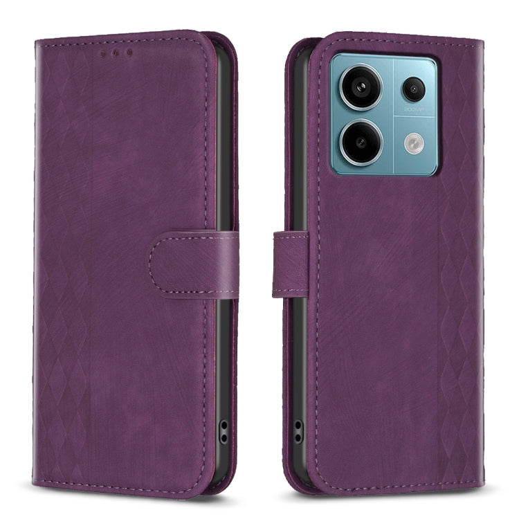 Plaid Embossed Leather Phone Case, For Xiaomi Redmi 13C, For Xiaomi Redmi Note 13 Pro+ 5G, For Xiaomi Redmi Note 13 Pro 5G, For Xiaomi Redmi 12 4G