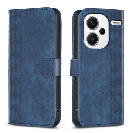 Plaid Embossed Leather Phone Case, For Xiaomi Redmi 13C, For Xiaomi Redmi Note 13 Pro+ 5G, For Xiaomi Redmi Note 13 Pro 5G, For Xiaomi Redmi 12 4G