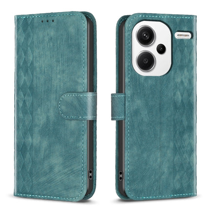 Plaid Embossed Leather Phone Case, For Xiaomi Redmi 13C, For Xiaomi Redmi Note 13 Pro+ 5G, For Xiaomi Redmi Note 13 Pro 5G, For Xiaomi Redmi 12 4G