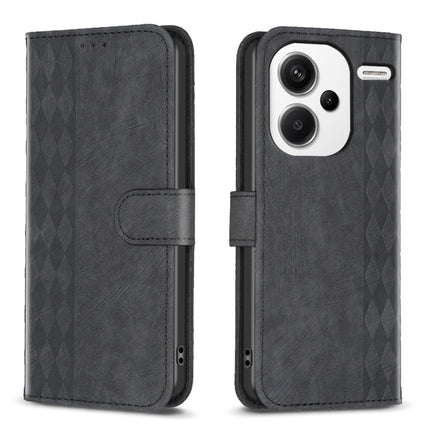 Plaid Embossed Leather Phone Case, For Xiaomi Redmi 13C, For Xiaomi Redmi Note 13 Pro+ 5G, For Xiaomi Redmi Note 13 Pro 5G, For Xiaomi Redmi 12 4G
