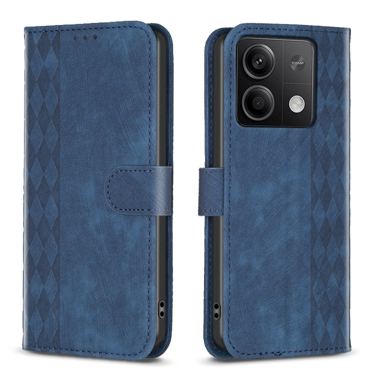 Plaid Embossed Leather Phone Case, For Xiaomi Redmi Note 13 Pro 4G Global, For Xiaomi Poco M6 Pro 4G, For Xiaomi Redmi Note 13 4G Global, For Xiaomi Redmi Note 13