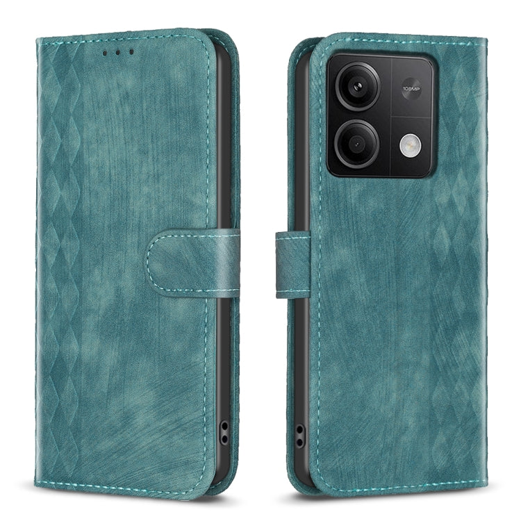 Plaid Embossed Leather Phone Case, For Xiaomi Redmi Note 13 Pro 4G Global, For Xiaomi Poco M6 Pro 4G, For Xiaomi Redmi Note 13 4G Global, For Xiaomi Redmi Note 13