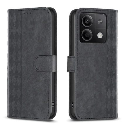 Plaid Embossed Leather Phone Case, For Xiaomi Redmi Note 13 Pro 4G Global, For Xiaomi Poco M6 Pro 4G, For Xiaomi Redmi Note 13 4G Global, For Xiaomi Redmi Note 13