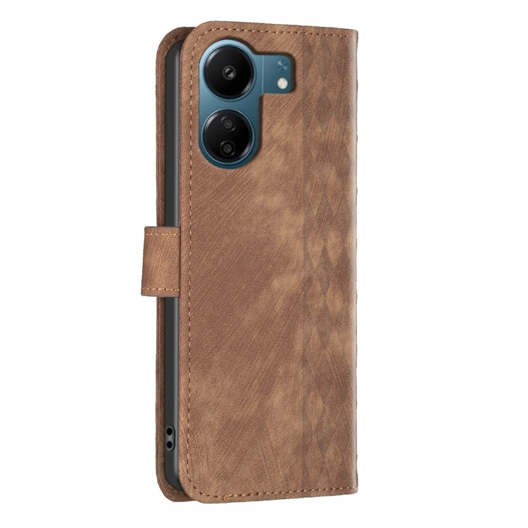 Plaid Embossed Leather Phone Case, For Xiaomi Redmi 13C, For Xiaomi Redmi Note 13 Pro+ 5G, For Xiaomi Redmi Note 13 Pro 5G, For Xiaomi Redmi 12 4G