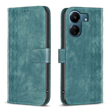 Plaid Embossed Leather Phone Case, For Xiaomi Redmi 13C, For Xiaomi Redmi Note 13 Pro+ 5G, For Xiaomi Redmi Note 13 Pro 5G, For Xiaomi Redmi 12 4G