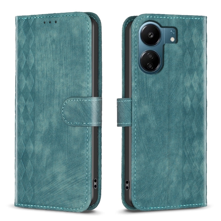 Plaid Embossed Leather Phone Case, For Xiaomi Redmi 13C, For Xiaomi Redmi Note 13 Pro+ 5G, For Xiaomi Redmi Note 13 Pro 5G, For Xiaomi Redmi 12 4G