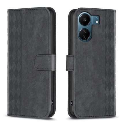 Plaid Embossed Leather Phone Case, For Xiaomi Redmi 13C, For Xiaomi Redmi Note 13 Pro+ 5G, For Xiaomi Redmi Note 13 Pro 5G, For Xiaomi Redmi 12 4G