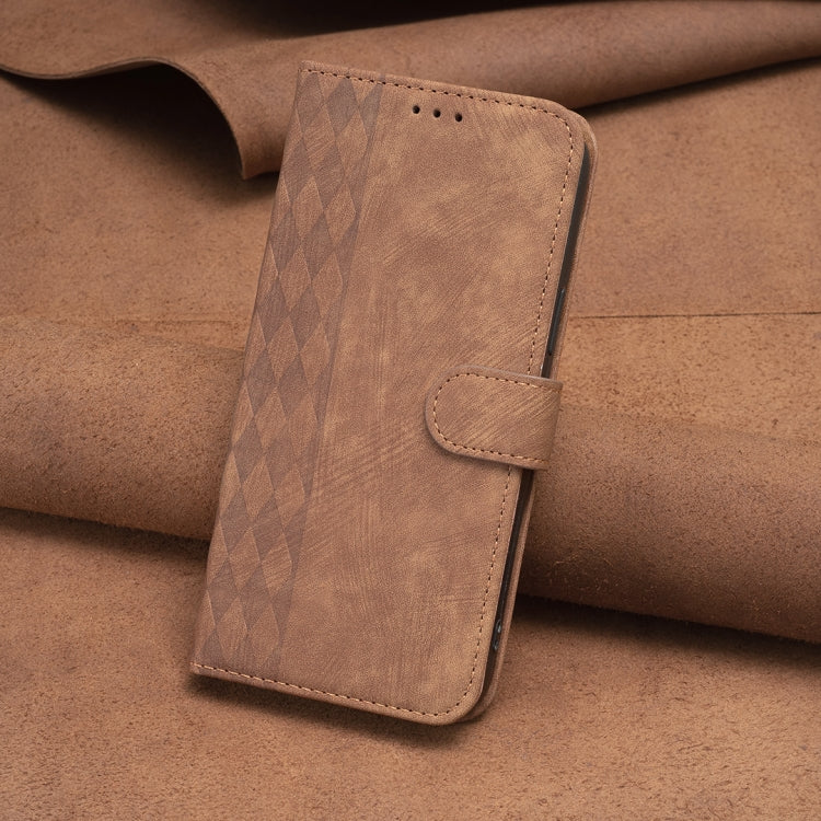 Plaid Embossed Leather Phone Case, For Xiaomi Redmi Note 13 Pro 4G Global, For Xiaomi Poco M6 Pro 4G, For Xiaomi Redmi Note 13 4G Global, For Xiaomi Redmi Note 13