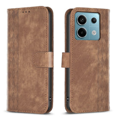 Plaid Embossed Leather Phone Case, For Xiaomi Redmi Note 13 Pro 4G Global, For Xiaomi Poco M6 Pro 4G, For Xiaomi Redmi Note 13 4G Global, For Xiaomi Redmi Note 13