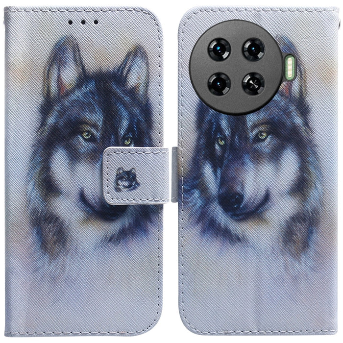 Coloured Drawing Flip Leather Phone Case, For Tecno Spark 20 Pro+ 4G, For Tecno Spark 20 Pro