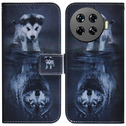 Coloured Drawing Flip Leather Phone Case, For Tecno Spark 20 Pro+ 4G, For Tecno Spark 20 Pro