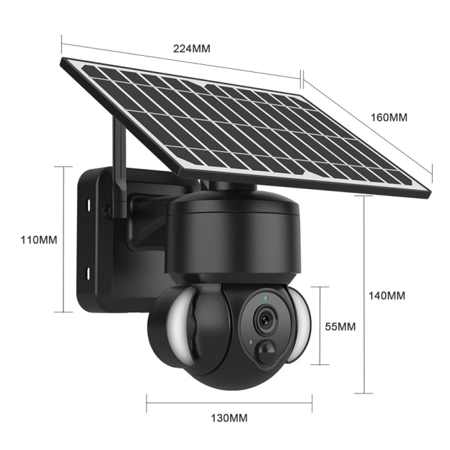 SHIWOJIA IP66 Waterproof 4G 3MP Solar Dome IP Camera, Two-way Audio & PIR Motion Detection & Night Vision