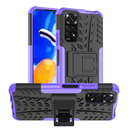 Tire Texture TPU + PC Phone Case with Holder, For Xiaomi Redmi Note 13 4G, For Xiaomi Redmi Note 13 5G Global, For Xiaomi Redmi Note 13 Pro+ 5G, For Xiaomi Redmi Note 13 Pro 5G Global, For Xiaomi Redmi Note 12S / 11S / 11                               ...