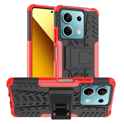 Tire Texture TPU + PC Phone Case with Holder, For Xiaomi Redmi Note 13 4G, For Xiaomi Redmi Note 13 5G Global, For Xiaomi Redmi Note 13 Pro+ 5G, For Xiaomi Redmi Note 13 Pro 5G Global, For Xiaomi Redmi Note 12S / 11S / 11                               ...