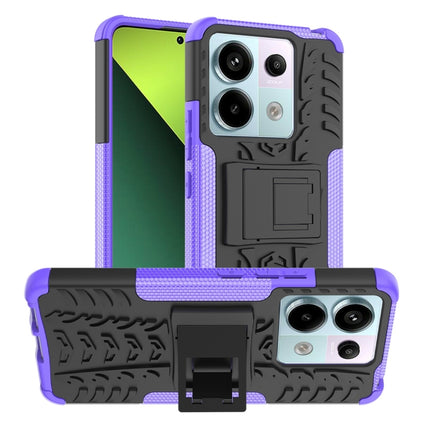 Tire Texture TPU + PC Phone Case with Holder, For Xiaomi Redmi Note 13 4G, For Xiaomi Redmi Note 13 5G Global, For Xiaomi Redmi Note 13 Pro+ 5G, For Xiaomi Redmi Note 13 Pro 5G Global, For Xiaomi Redmi Note 12S / 11S / 11                               ...
