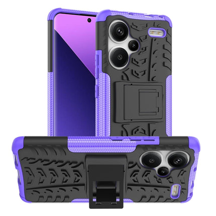 Tire Texture TPU + PC Phone Case with Holder, For Xiaomi Redmi A3 4G, For Xiaomi Redmi Note 13 4G, For Xiaomi Poco C65, For Xiaomi Redmi Note 13 5G Global, For Xiaomi Redmi 13C 4G, For Xiaomi Redmi Note 13 Pro+ 5G