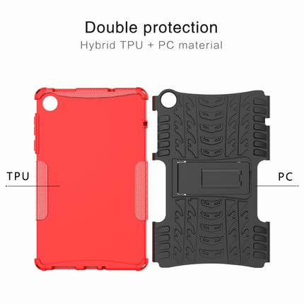 Tire Texture TPU + PC Tablet Case with Holder, For Lenovo Tab M8 4th Gen, For Lenovo Tab M10