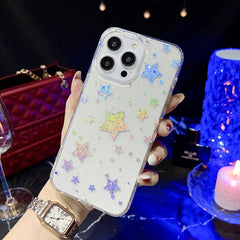 Little Star Series Glitter Powder TPU Phone Case, For iPhone 14, For iPhone 14 Pro, For iPhone 14 Pro Max